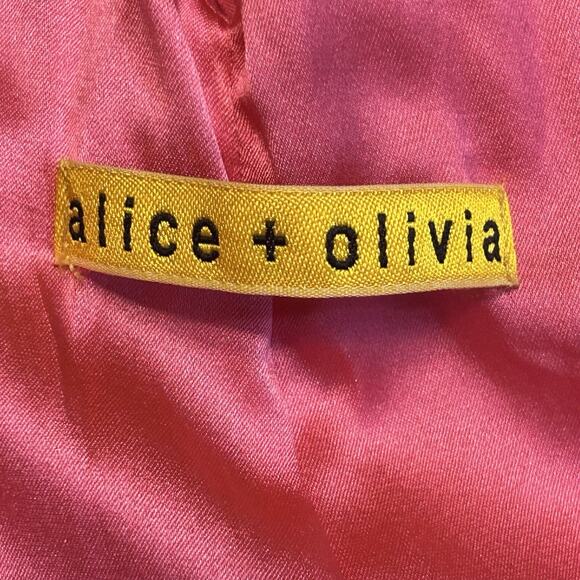 Alice + Olivia Dress Trina Silk Flowy Swing Mini Racerback Sleeveless Pink M? - Picture 3 of 4